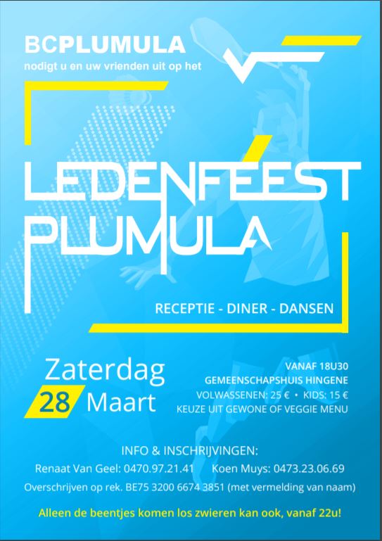 Ledenfeest 2020 Flyer 1